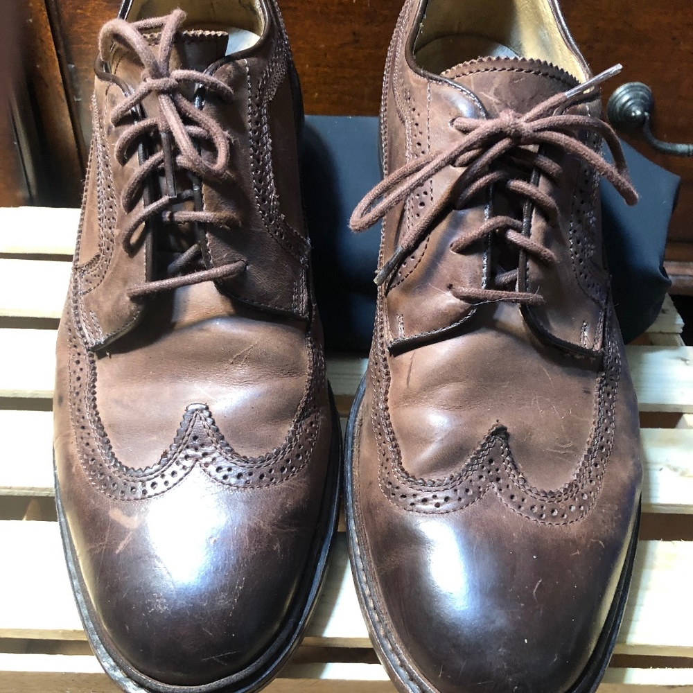 Men's Brown Leather Derby Dress Shoes